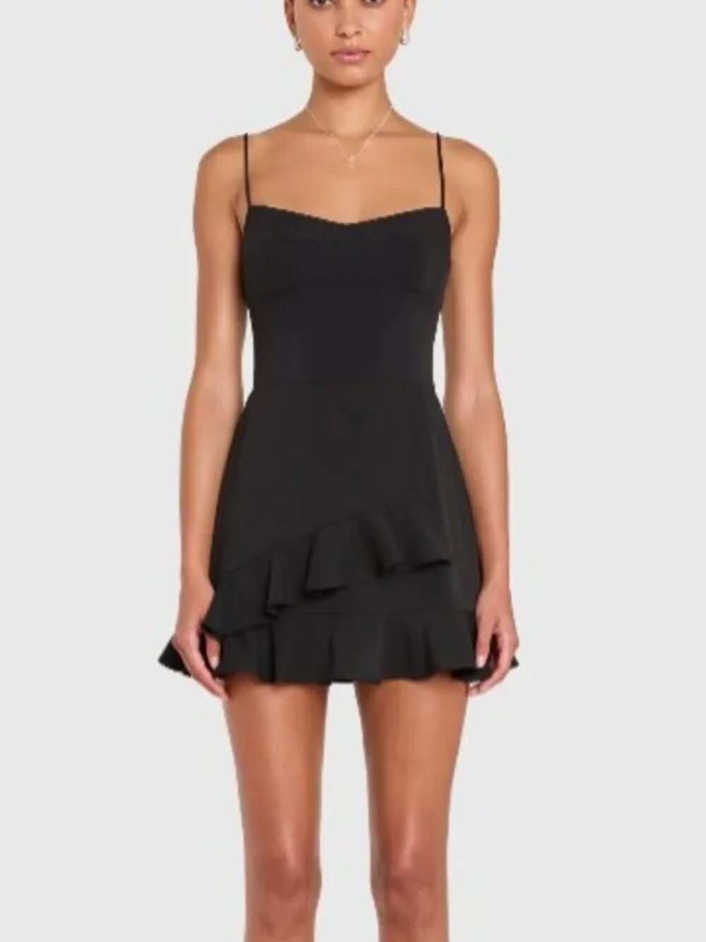 Amanda Uprichard Magnolia Romper Ruffle Black LBD Homecoming Size S